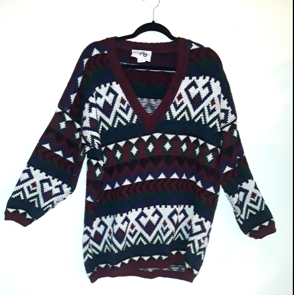 SWEATER SKI LODGE VINTAGE V-NECK